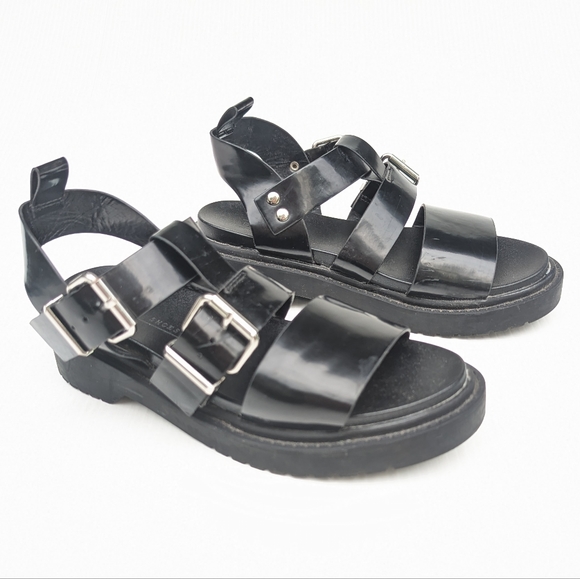 ASOS chunky black strappy gladiator platform sandals - Picture 9 of 12